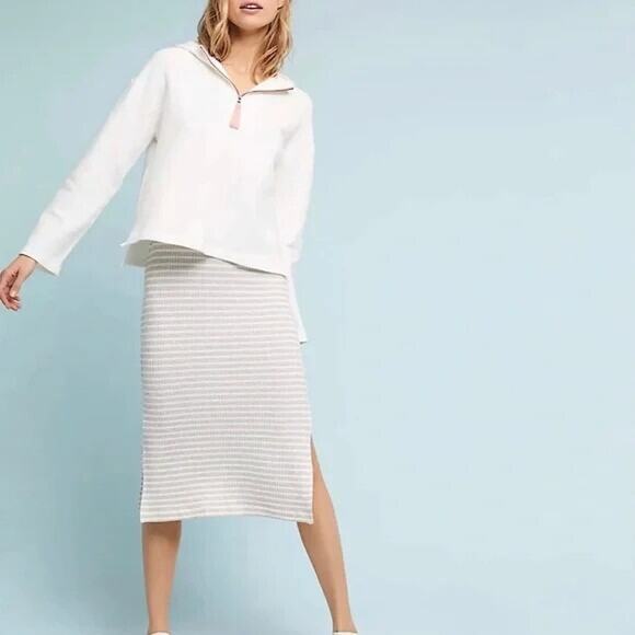 New Anthropologie Saturday Sunday Two Piece Striped Midi Dress with Hoodie Small - Picture 1 of 6